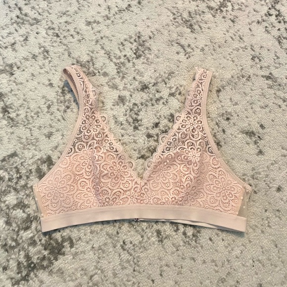 Aerie pink lace floral bralette - Picture 1 of 5